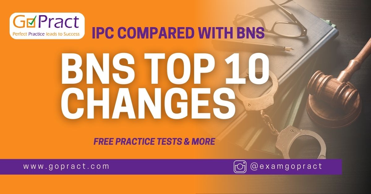 Top 10 changes in BNS compared to IPC and MCQ for LAWCET